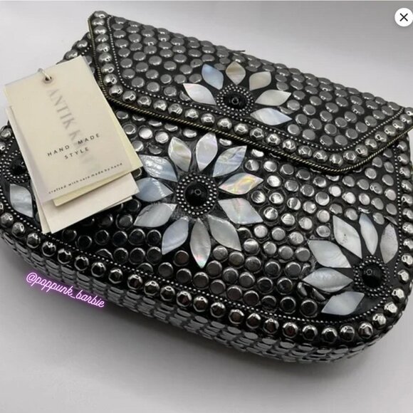 Antik‎ Kraft Amoli Metal Floral Clutch NWT - Picture 1 of 15